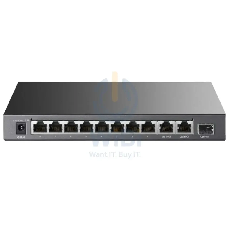 TP-Link (TL-SL1311P) 8-Port 10/100Mbps + 3-Port Gigabit Desktop Switch with 8-Port PoE+ - 7.6Gbps / LAN