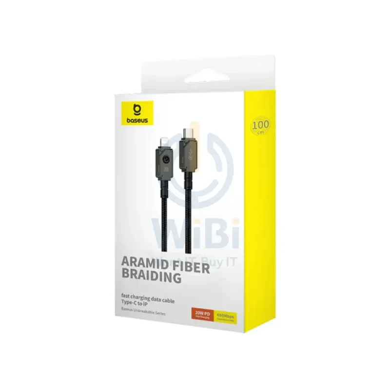 Baseus Unbreakable Series Fast Charging Type-C to Lightning Cable - 1 Meter / 20W / Cluster Black