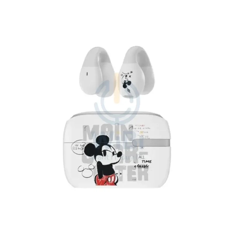 Disney QS-T10 Clip-on Bluetooth Wireless headphones - Mickey White