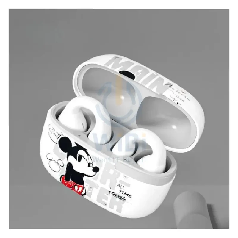 Disney QS-T10 Clip-on Bluetooth Wireless headphones - Mickey White