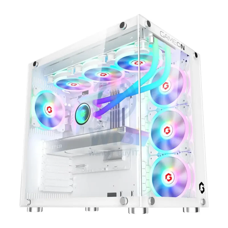 GameOn Emperor Midnight III Series Mid Tower Gaming Case - USB / White