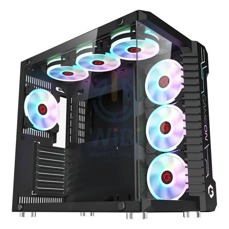 GameOn Emperor Midnight III Series Mid Tower Gaming Case - USB / Black