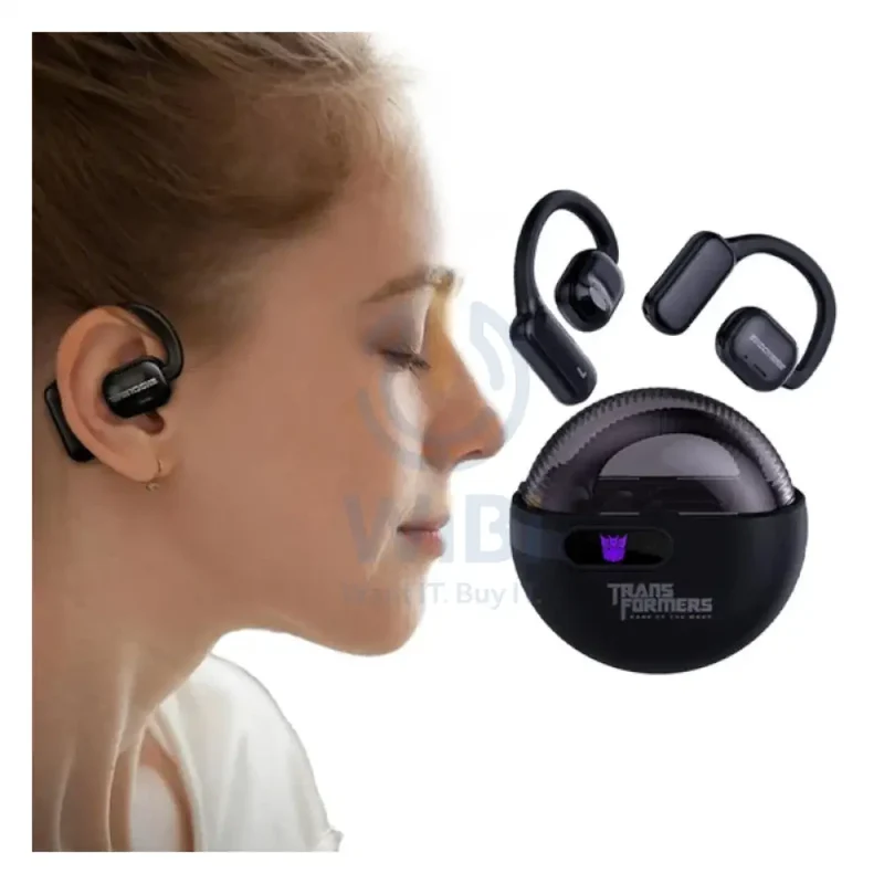 سماعات أذن ترانسفورمرز TF-T09 لاسلكية، بلوتوث، باللون الأسود