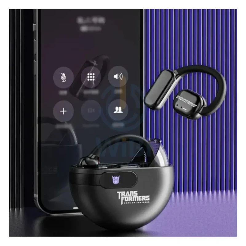 سماعات أذن ترانسفورمرز TF-T09 لاسلكية، بلوتوث، باللون الأسود