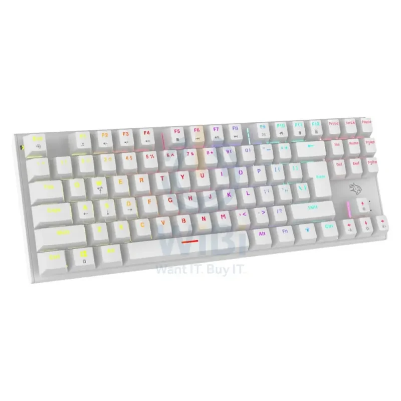 Gaming TKL Mechanical Keyboard - 1.5m / 1500mAh / Wired / Type-C / Arabic/English - White