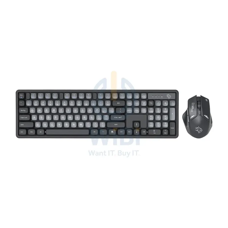Porodo Gaming Wireless Keyboard Mouse Set - 2.4 GHz / 104 Keys / 1600 DPI / Arabic/English - Gray / A