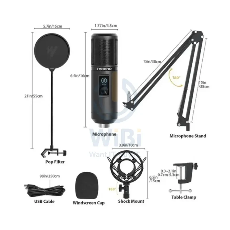 Maonocaster AU-PM421 USB Microphone Kit With One-Touch Mute - Black