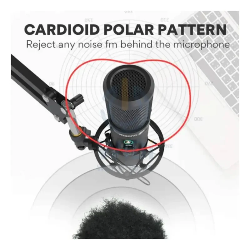 Maonocaster AU-PM421 USB Microphone Kit With One-Touch Mute - Black
