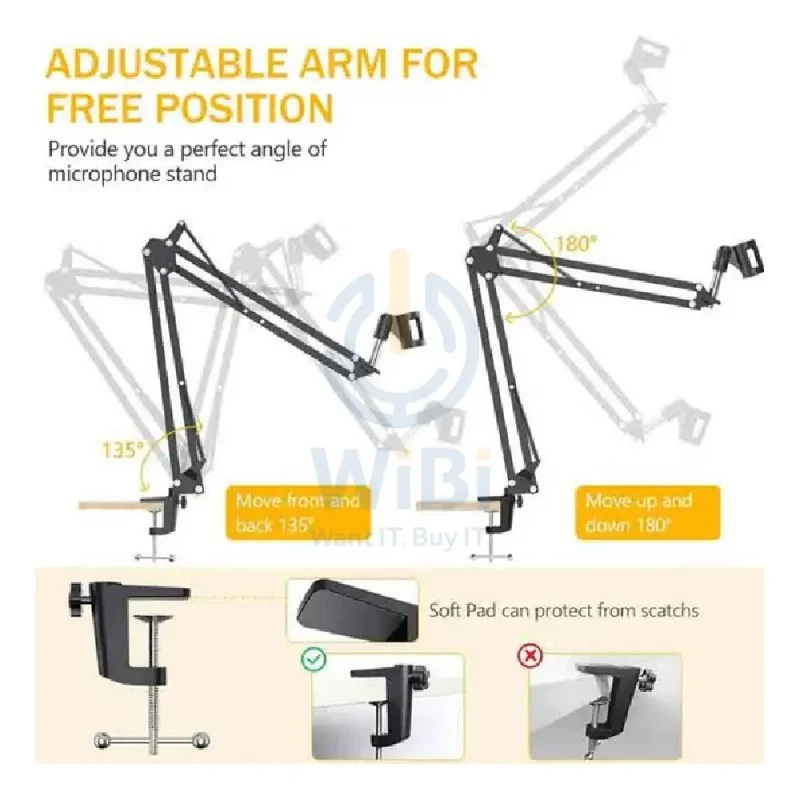 Maonocaster AU-B01 Microphone Suspension Boom Scissor Arm Stand - Black