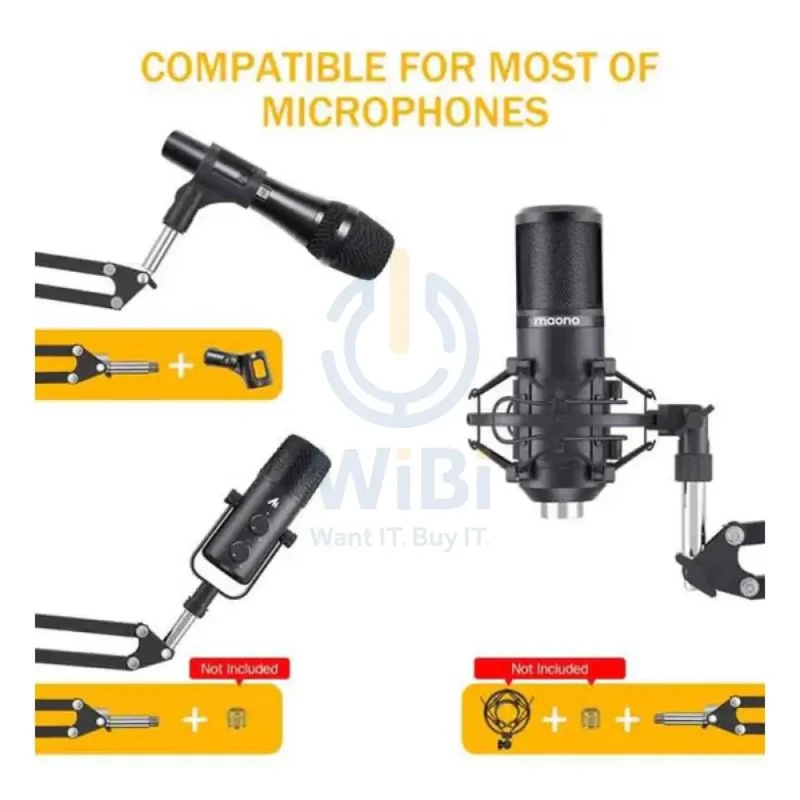 Maonocaster AU-B01 Microphone Suspension Boom Scissor Arm Stand - Black