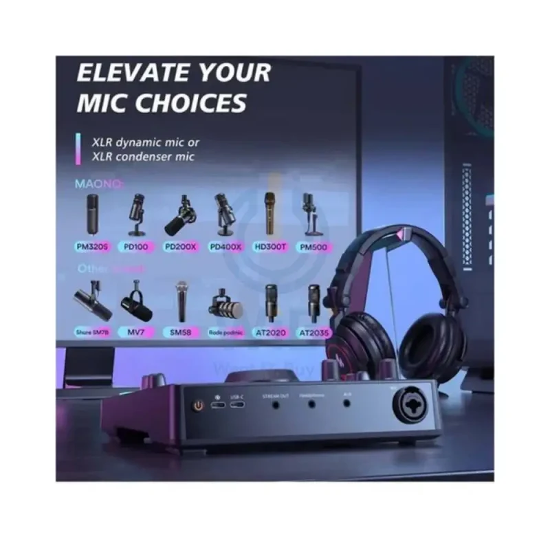 Maonocaster AMC2 NEO One-Stop Streaming Audio Mixer & Sound Card - Black
