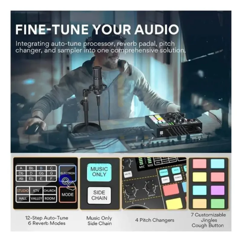 Maonocaster AM100 All-In-One Podcast Production Studio - Black