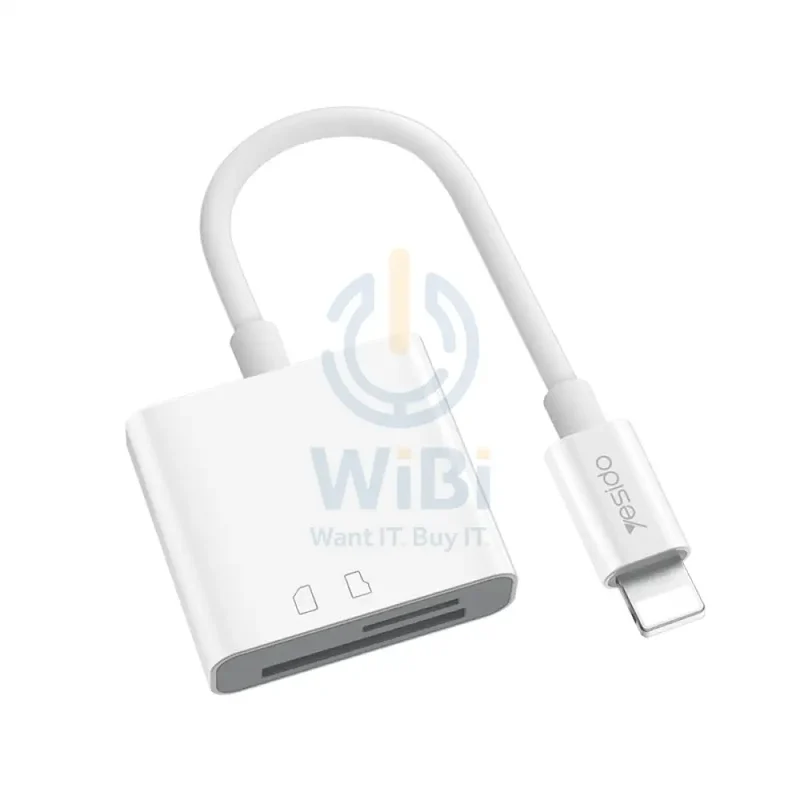 Yesido GS11 2 in 1 Multi-Function Converter Adapter - Lightning / TF Card - White