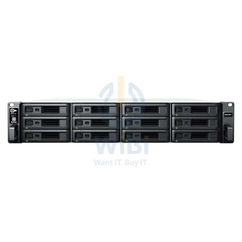 خادم سينولوجي راك ستيشن RS2423RP+ – SATA / 12 فتحة / USB / LAN / راك (2U) (مع طقم قضبان)