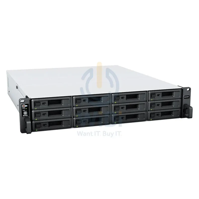 خادم سينولوجي راك ستيشن RS2423RP+ – SATA / 12 فتحة / USB / LAN / راك (2U) (مع طقم قضبان)