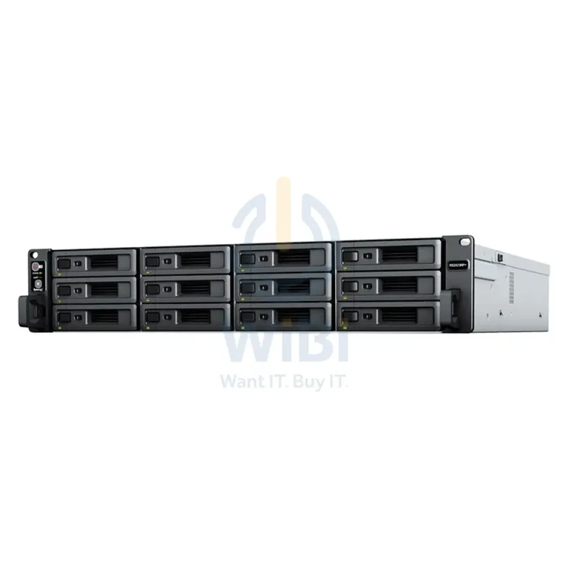 خادم سينولوجي راك ستيشن RS2423RP+ – SATA / 12 فتحة / USB / LAN / راك (2U) (مع طقم قضبان)