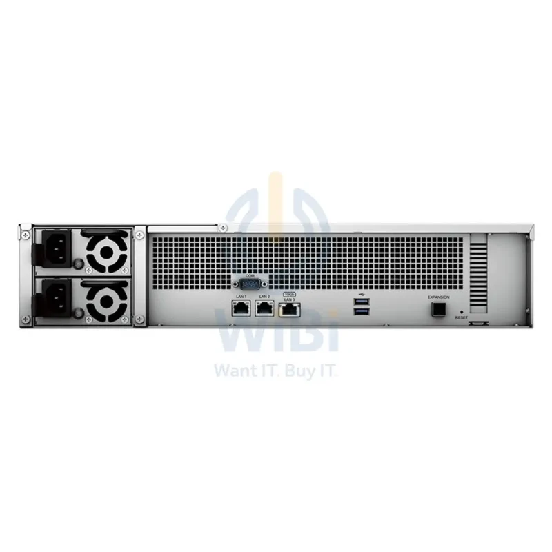 خادم سينولوجي راك ستيشن RS2423RP+ – SATA / 12 فتحة / USB / LAN / راك (2U) (مع طقم قضبان)