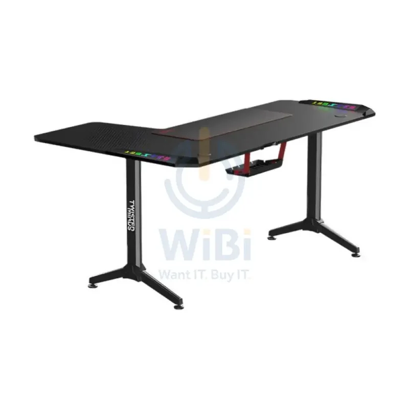 Twisted Minds WARRIOR L-Shaped RGB Gaming Desk - Right / Black