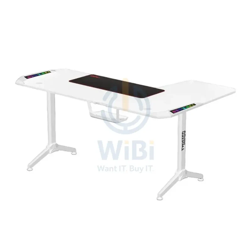 Twisted Minds WARRIOR L-Shaped RGB Gaming Desk - Left / White