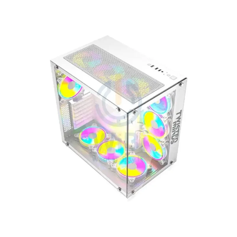Twisted Minds Bullet-07 Mid Tower ARGB Fan Gaming Case - 7 x 120mm / White