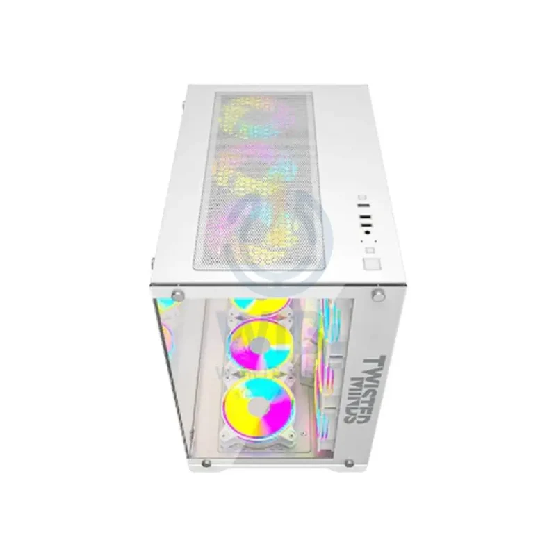 Twisted Minds Bullet-07 Mid Tower ARGB Fan Gaming Case - 7 x 120mm / White