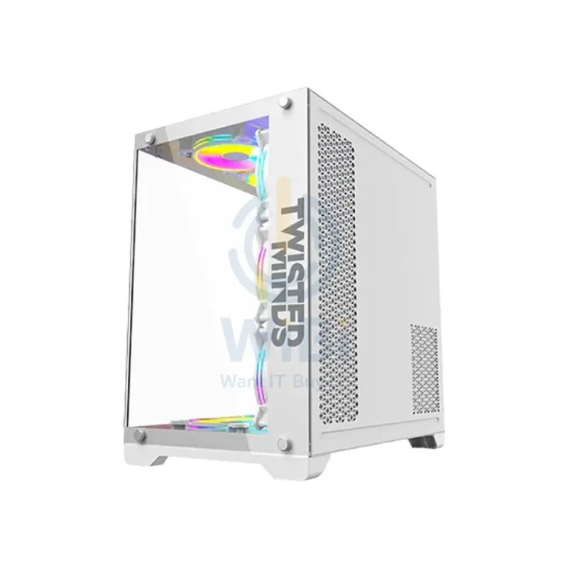 Twisted Minds Bullet-07 Mid Tower ARGB Fan Gaming Case - 7 x 120mm / White