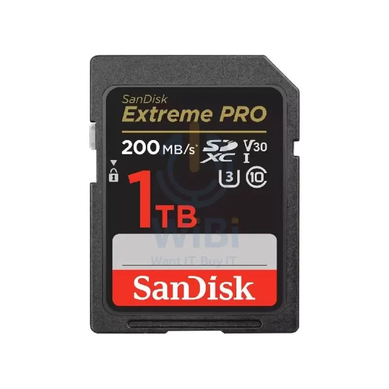 بطاقة ذاكرة سانديسك Extreme Pro SD - سعة 1 تيرابايت / سرعة تصل إلى 200 ميجابايت/ثانية