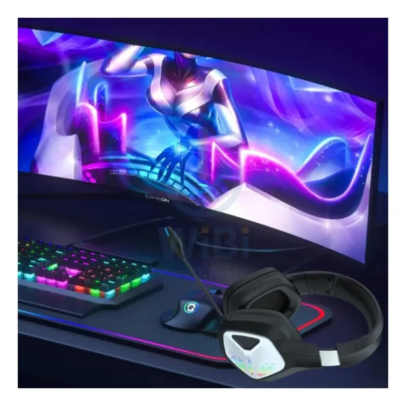 سماعة رأس ألعاب جيم أون GOK905 إنفيرنوس RGB، باللون الأسود