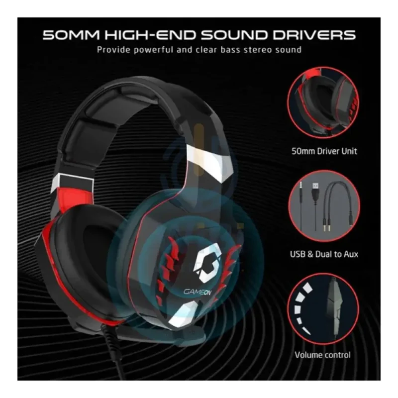 GameOn GOK901 Nightfall LED Gaming Headset - Black