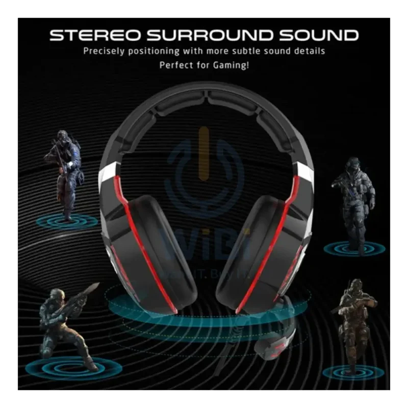 GameOn GOK901 Nightfall LED Gaming Headset - Black