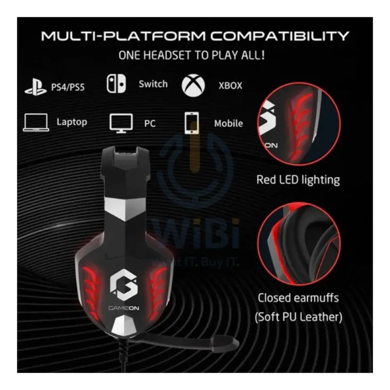 GameOn GOK901 Nightfall LED Gaming Headset - Black