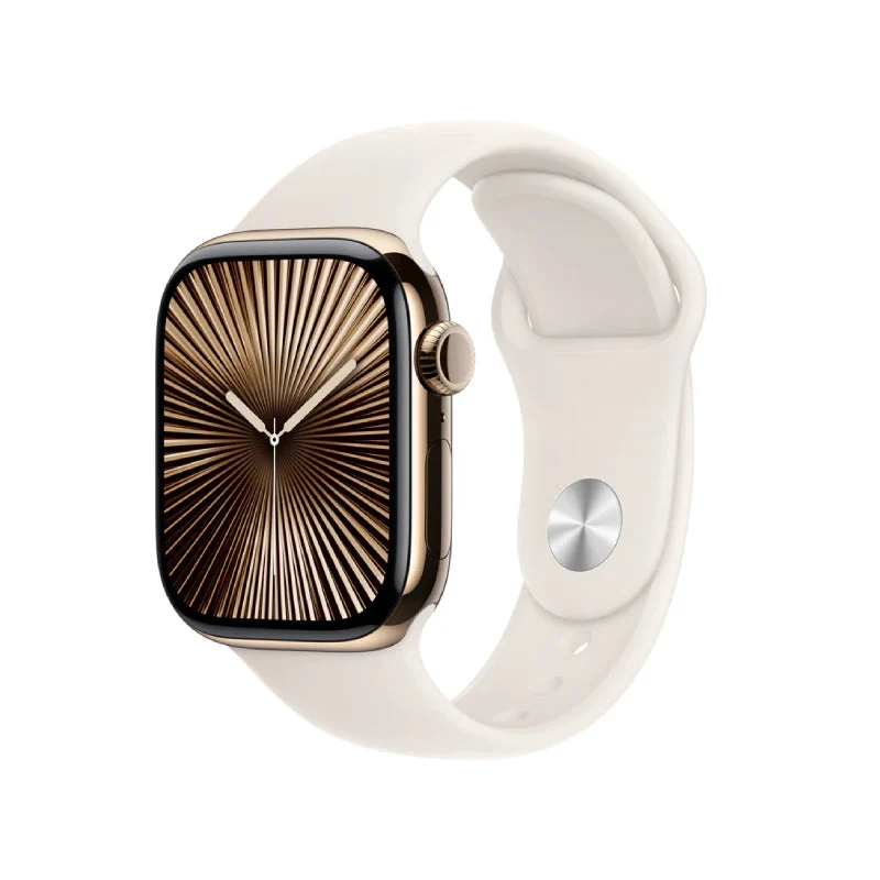 Apple Watch Series 10 with Sport Band - LTPO OLED / 64GB / 42mm / Medium/Large / Bluetooth / Wi-Fi / Cellular / Starlight