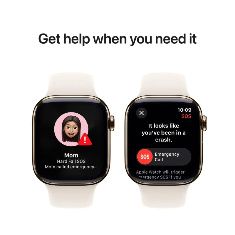 Apple Watch Series 10 with Sport Band - LTPO OLED / 64GB / 42mm / Medium/Large / Bluetooth / Wi-Fi / Cellular / Starlight