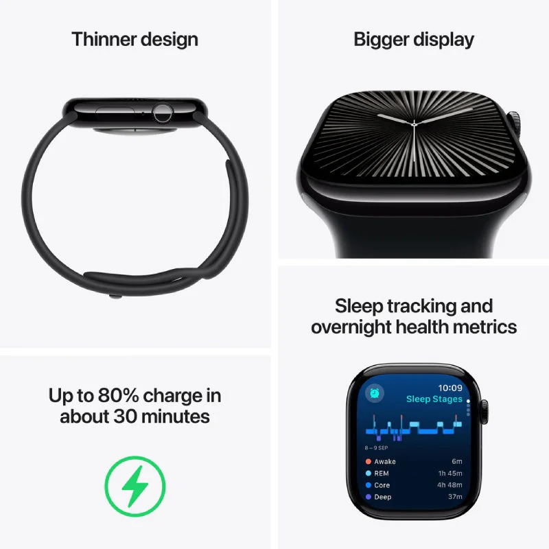 Apple Watch Series 10 with Sport Loop - LTPO OLED / 64GB / 46mm / Bluetooth / Wi-Fi / Blue Cloud