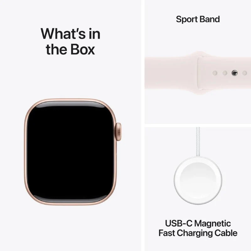 Apple Watch Series 10 with Sport Band - LTPO OLED / 64GB / 46mm / Small/Medium / Bluetooth / Wi-Fi / Cellular / Light Blush