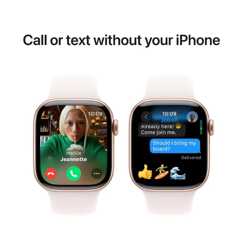 Apple Watch Series 10 with Sport Band - LTPO OLED / 64GB / 42mm / Medium/Large / Bluetooth / Wi-Fi / Light Blush