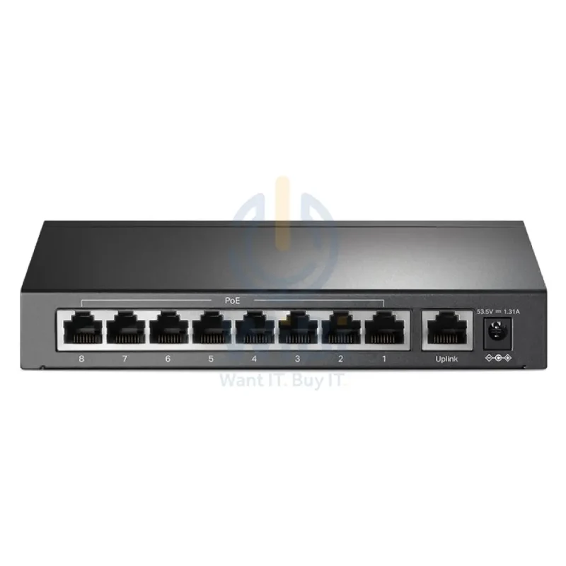 TP-Link (TL-SF1009P) 9-Port 10/100Mbps Desktop Switch with 8-Port PoE+ - 1.8 Gbps / LAN