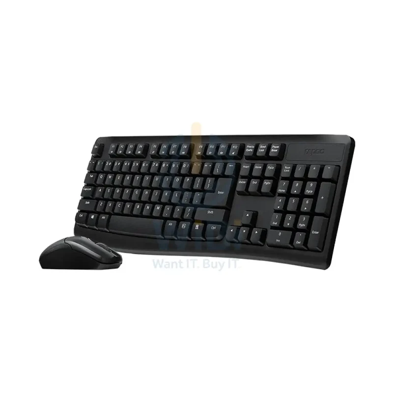 Rapoo X1800Pro Wireless Keyboard & Mouse - Arabic/English / Combo Set / Black Color