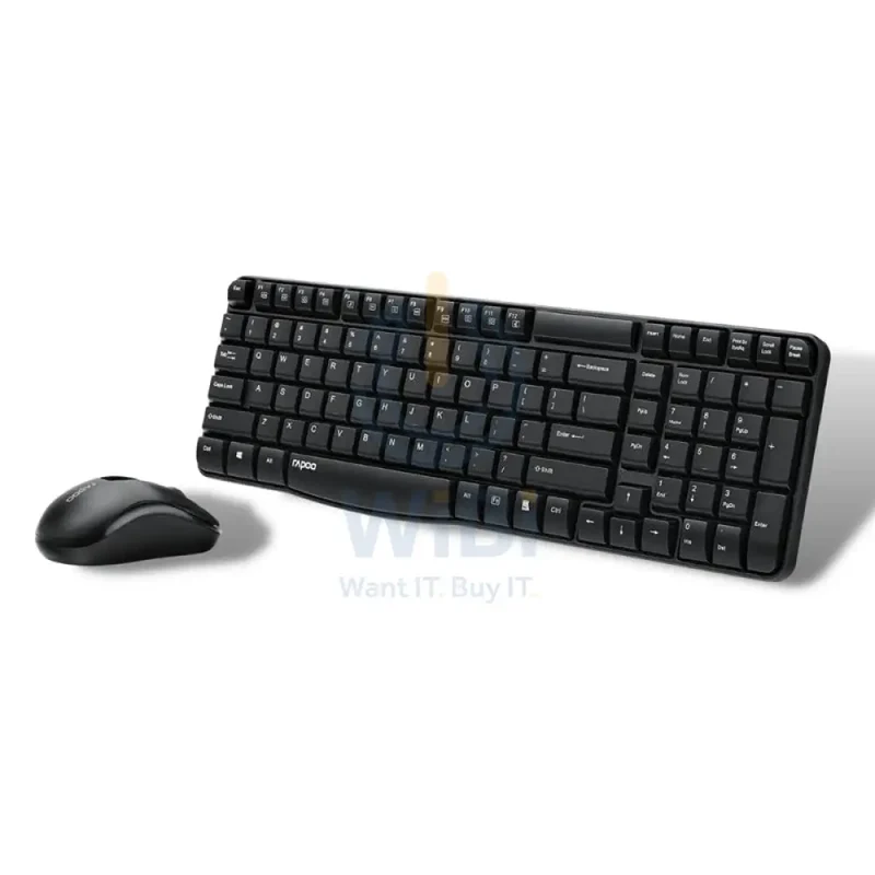 Rapoo X1800S Wireless Keyboard & Mouse Combo - 2.4 GHz / 10m / 1000 DPI / USB / Arabic/English - Black