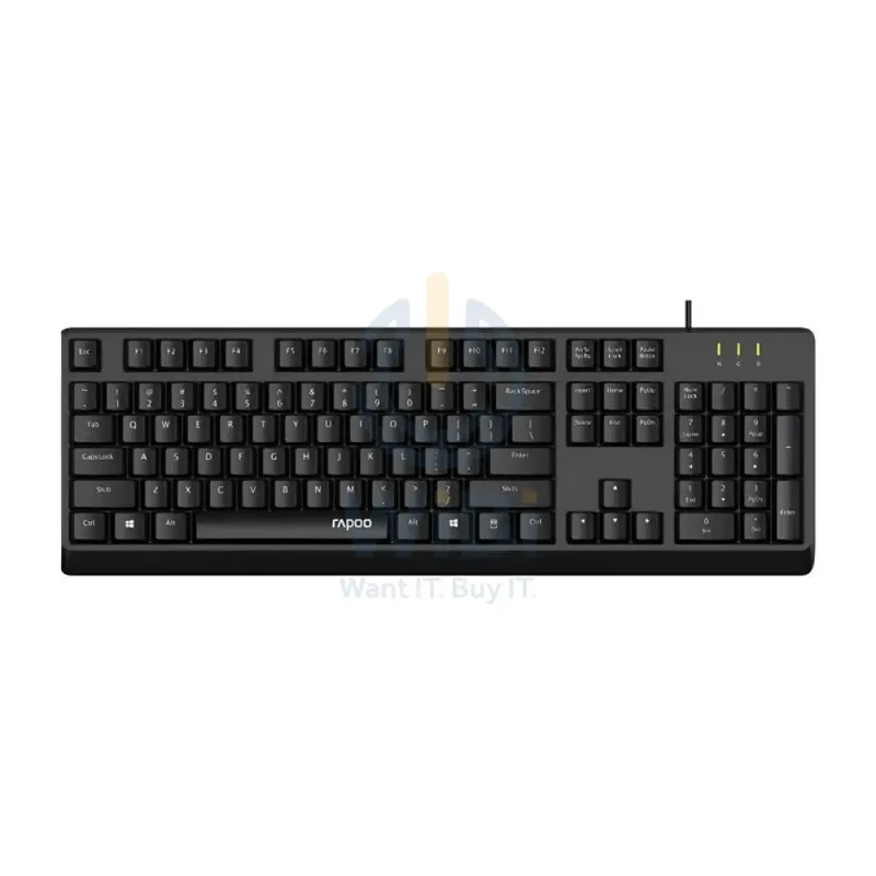Rapoo NK1900 Wired Keyboard - 1.5m / 104 Keys / USB / Arabic/English - Black