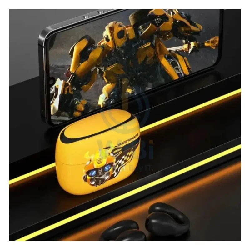 سماعات أذن ترانسفورمرز TF-T05 لاسلكية، بلوتوث، باللون الأصفر