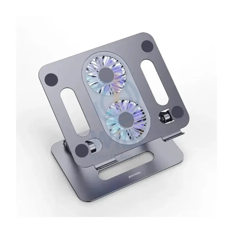 Porodo Adjustable Laptop Stand with Cooling Fan - Grey
