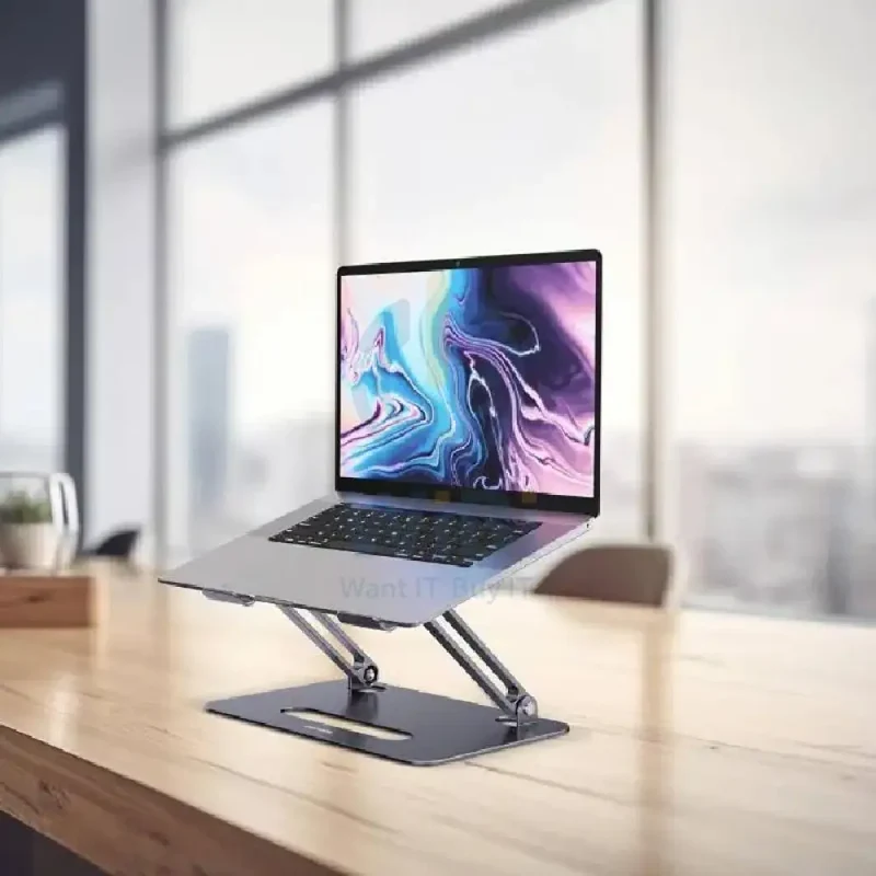 Porodo Adjustable Laptop Stand with Cooling Fan - Grey