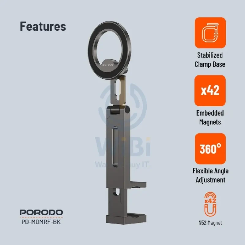 Porodo Special Purpose MagSafe Phone Mount - Black