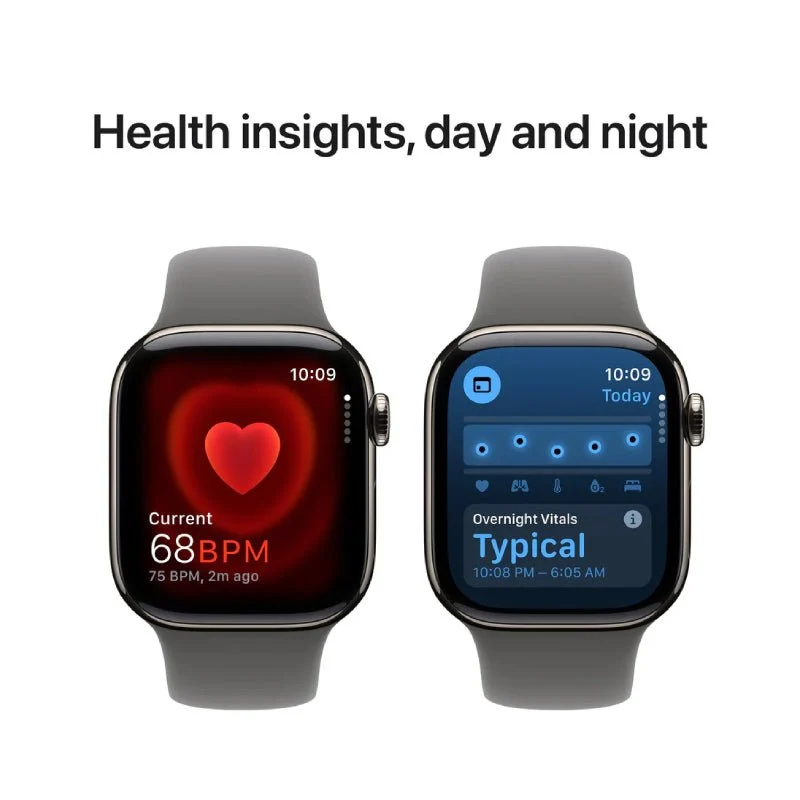 Apple Watch Series 10 with Sport Band - LTPO OLED / 64GB / 42mm / Medium/Large / Bluetooth / Wi-Fi / Cellular / Stone Grey