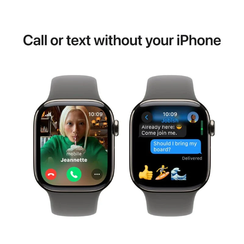 Apple Watch Series 10 with Sport Band - LTPO OLED / 64GB / 46mm / Medium/Large / Bluetooth / Wi-Fi / Cellular / Stone Grey