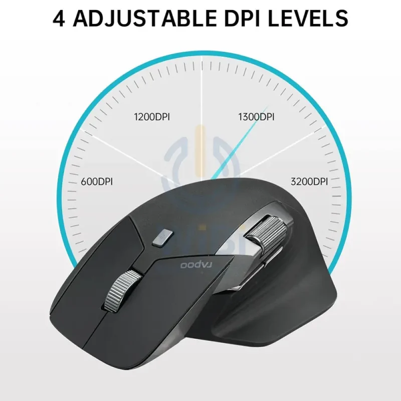 Rapoo MT760L Multi Mode Wireless Mouse - 2.4 GHz / 4000 DPI / Bluetooth - Light Black