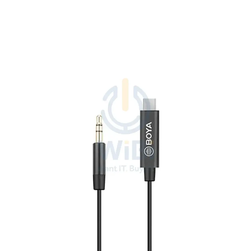 BOYA 3.5mm Male TRS to Male TYPE-C adapter cable (20cm) - Black