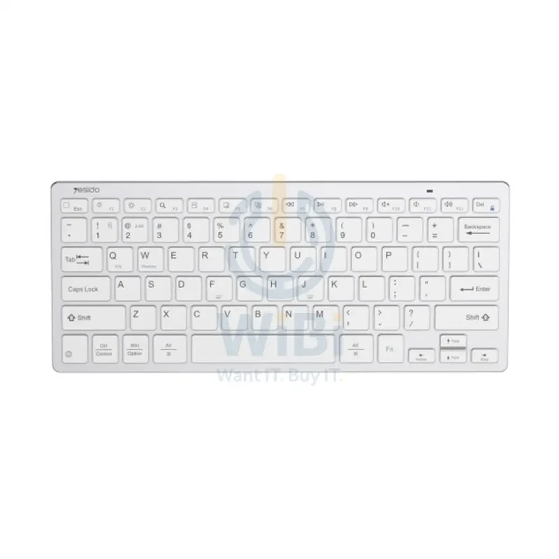 YESIDO KB11 Wireless Keyboard - 10M / 2.4G / USB / Bluetooth - White