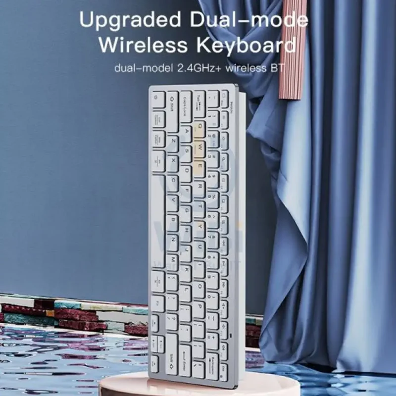 YESIDO KB11 Wireless Keyboard - 10M / 2.4G / USB / Bluetooth - White